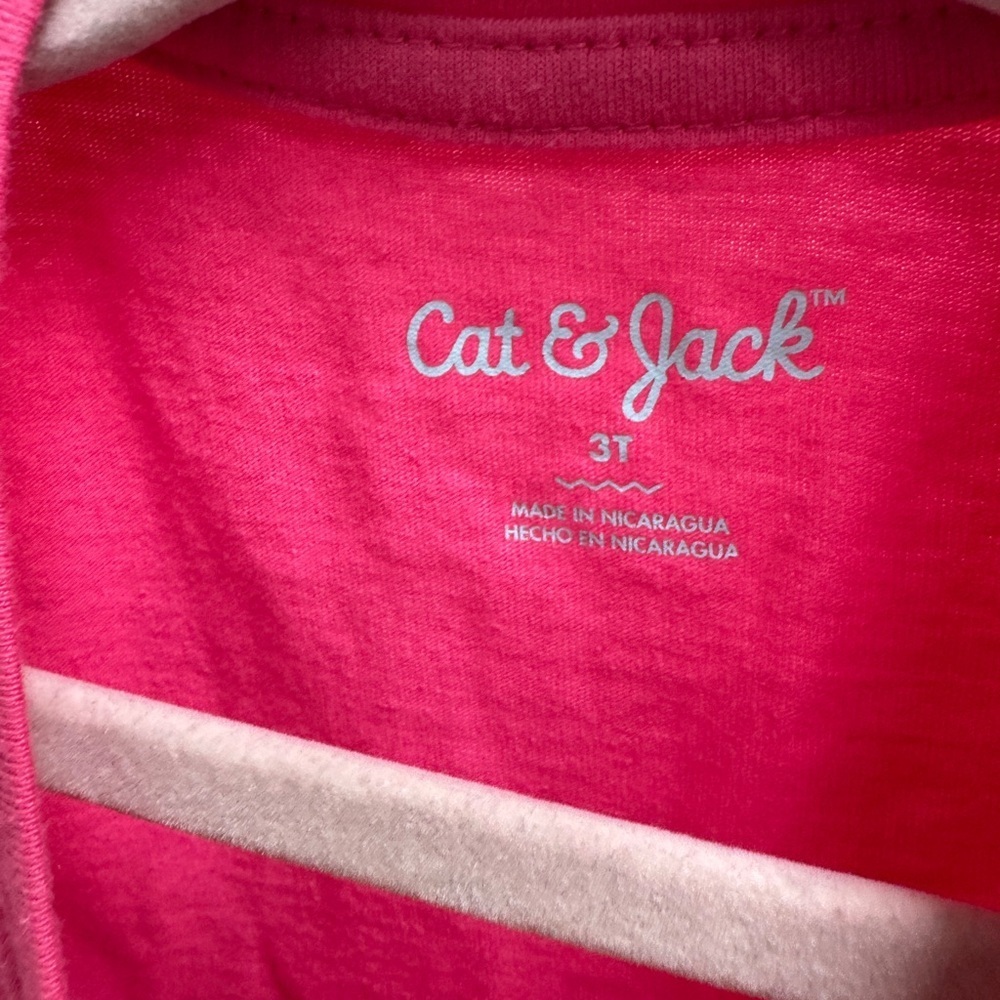 Cat & Jack 3T Girls I Love My Dad Father’s Day Pink White Heart Short Sleeve Tee - Picture 4 of 5